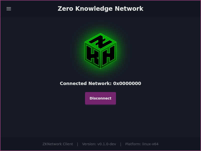 ZKNetwork Client - Disconnect